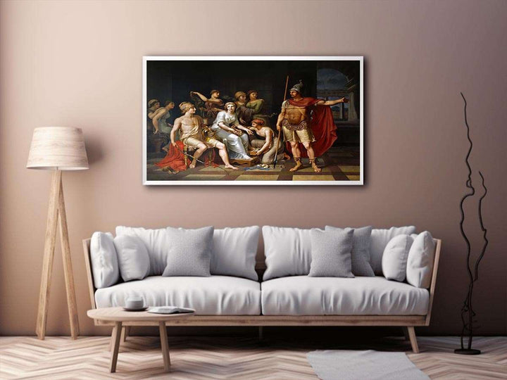 Hector Admonishes Paris  and Exhorts Him to Go to War  Painting