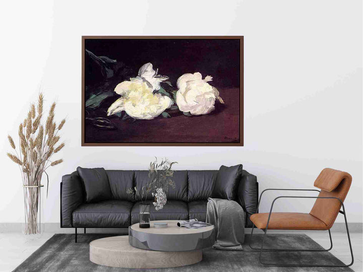 Branch of White Peonies and Secateurs Painting