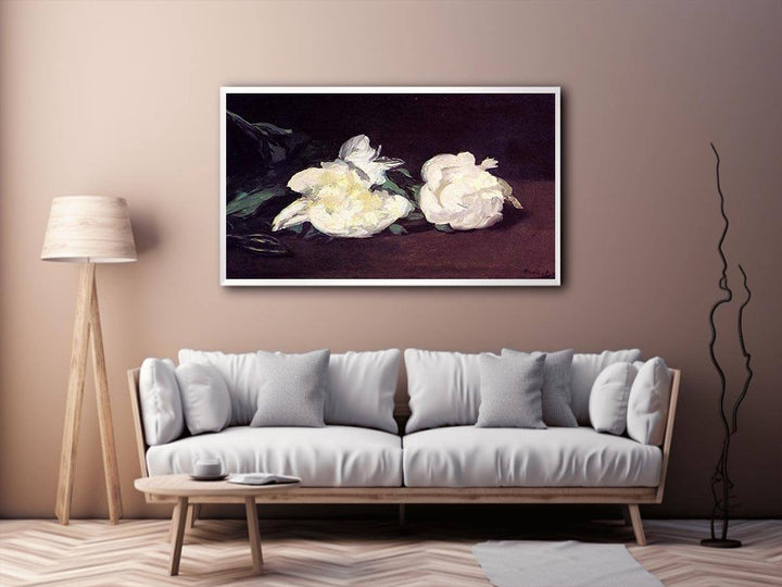 Branch of White Peonies and Secateurs  Painting