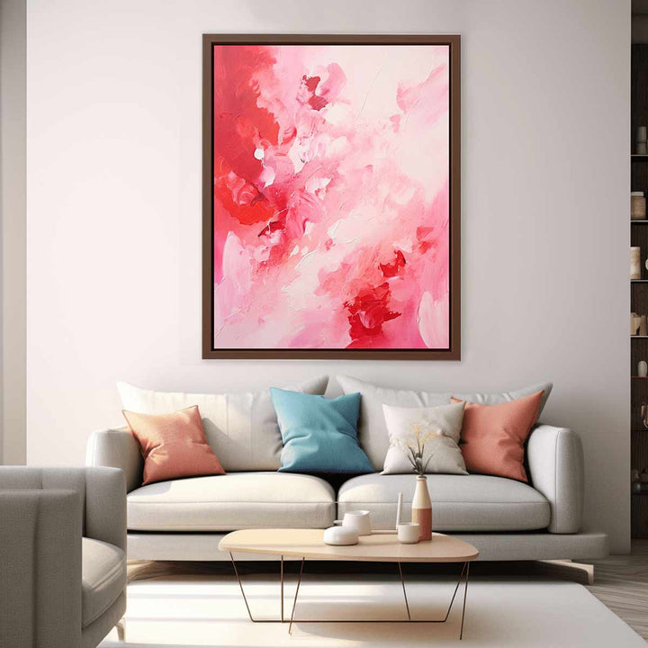 Pink Red Abstract Art 