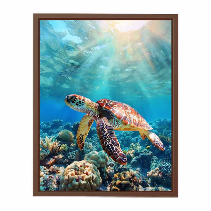Turtle In  Sea   Poster