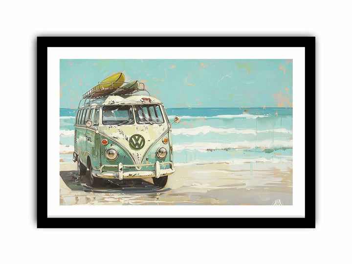 Vw Bus Rear Canvas Vw Bus Painting | Canvas Direct