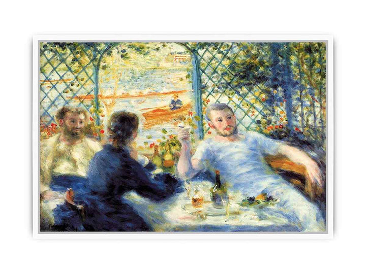 The Canoeists Luncheon by Pierre-Auguste Renoir Framed Print