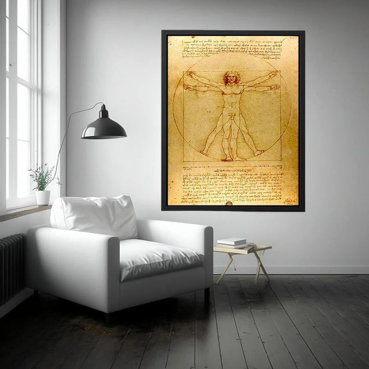 Vitruvian Man by Leonardo Da Vinci Painting