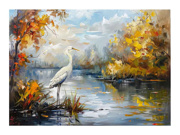 Bird  Landscape  Painting Art Print