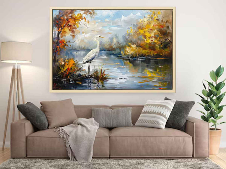 Bird  Landscape  Painting Art Print