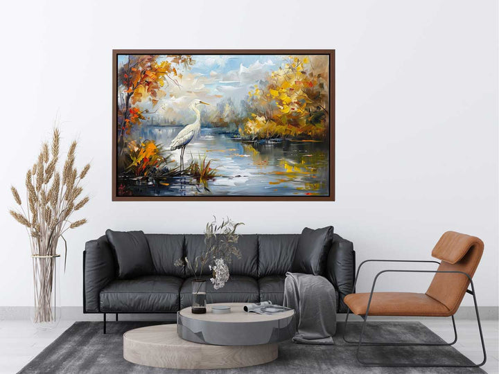 Bird  Landscape  Painting Canvas Print