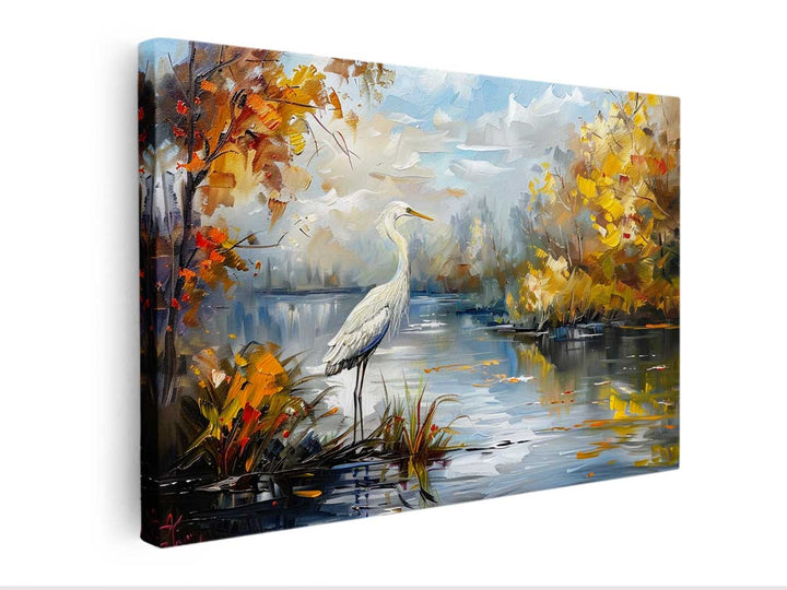 Bird  Landscape  Painting Canvas Print