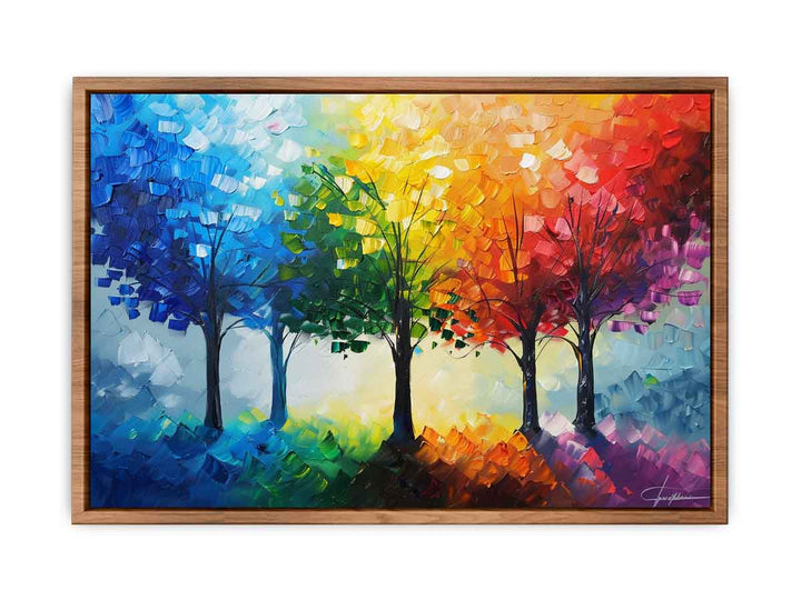 Colorfull Trees Painting framed Print