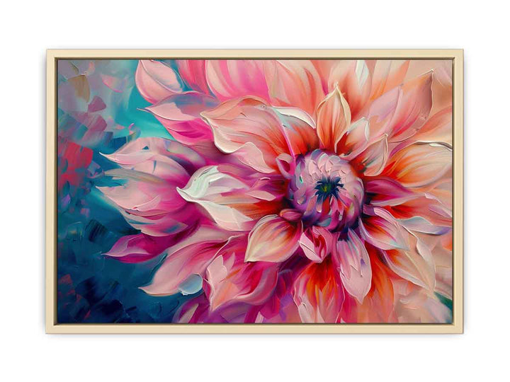 Floral Painting on Canvas framed Print