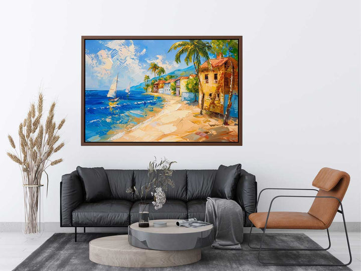 Beach City  Painting canvas Print