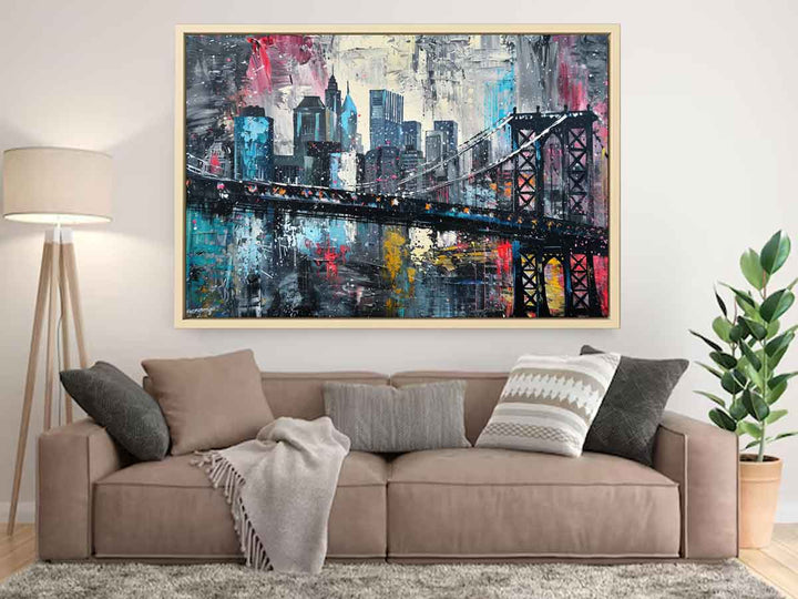 New York City Bridge Painting Art Print