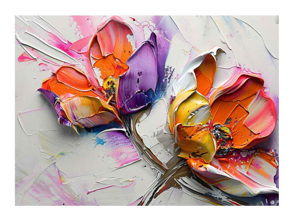Abstract Flower Buds Painting Art Print
