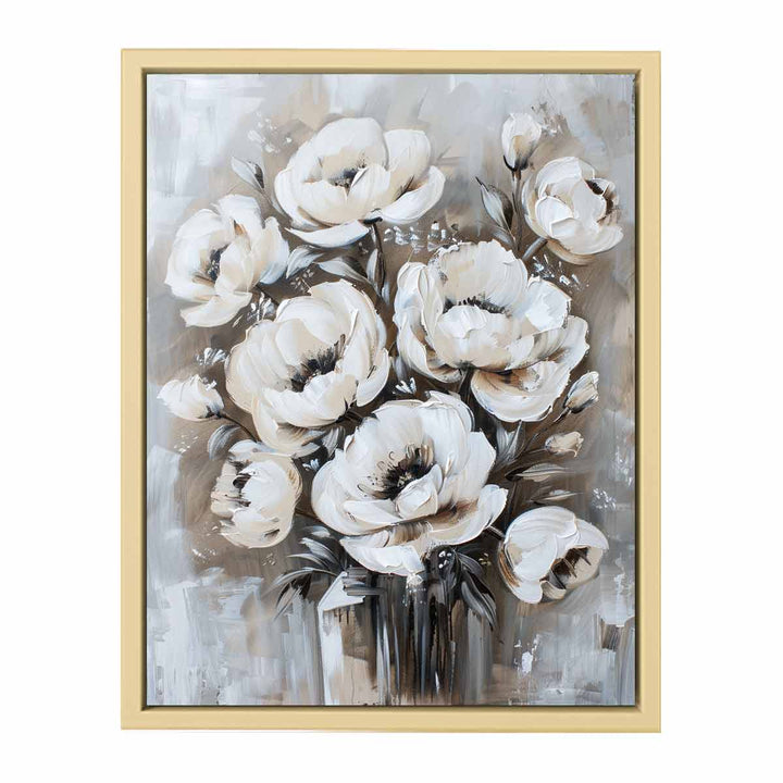  White Floral Painting framed Print