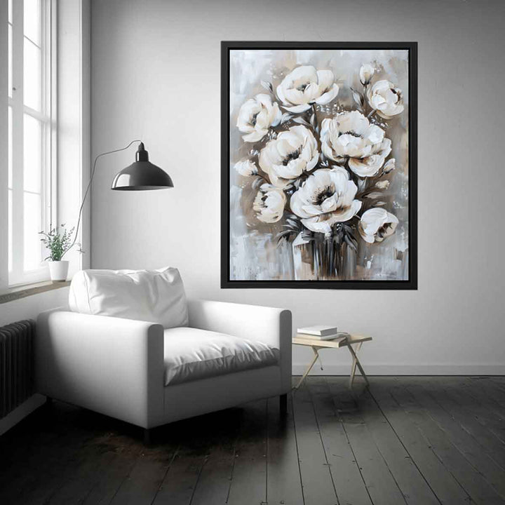  White Floral Painting Art Print