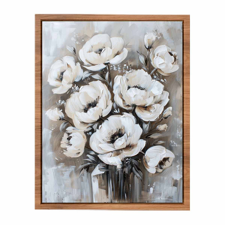  White Floral Painting framed Print