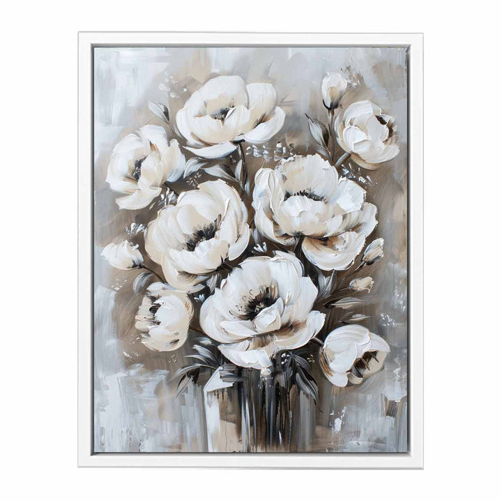 White Floral Painting