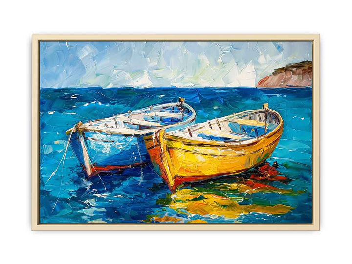 Boats Painting framed Print