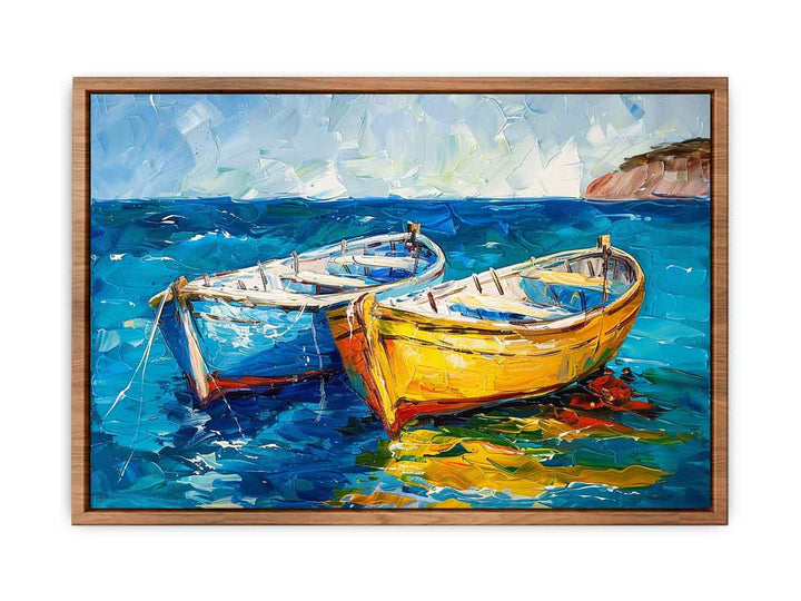 Boats Painting framed Print