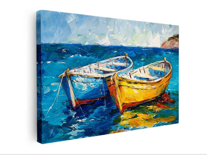 Boats Painting canvas Print