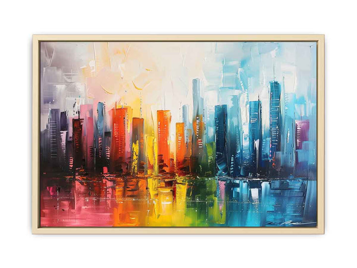 Modern Abstract  City Painting framed Print