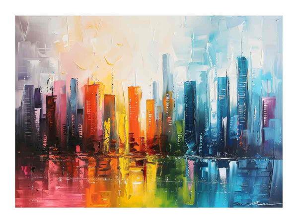 Modern Abstract  City Painting Art Print