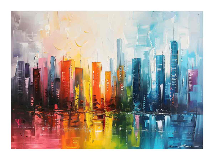 Modern Abstract  City Painting Art Print