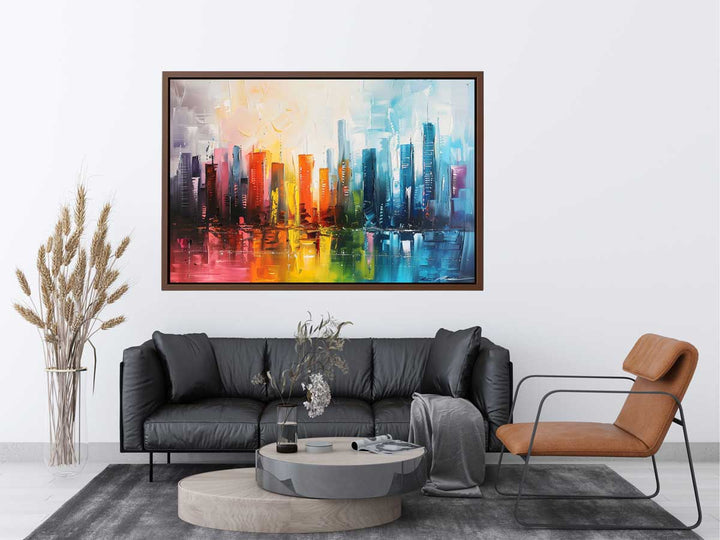 Modern Abstract  City Painting canvas Print