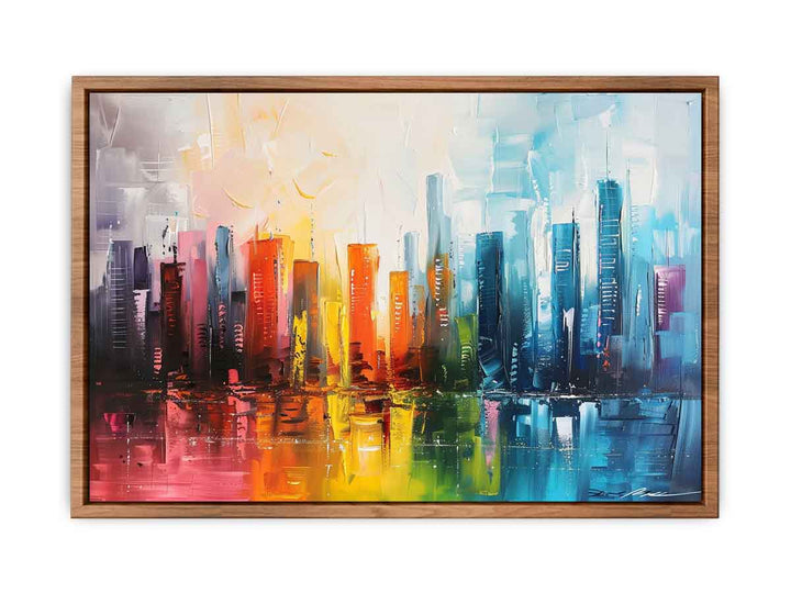 Modern Abstract  City Painting framed Print