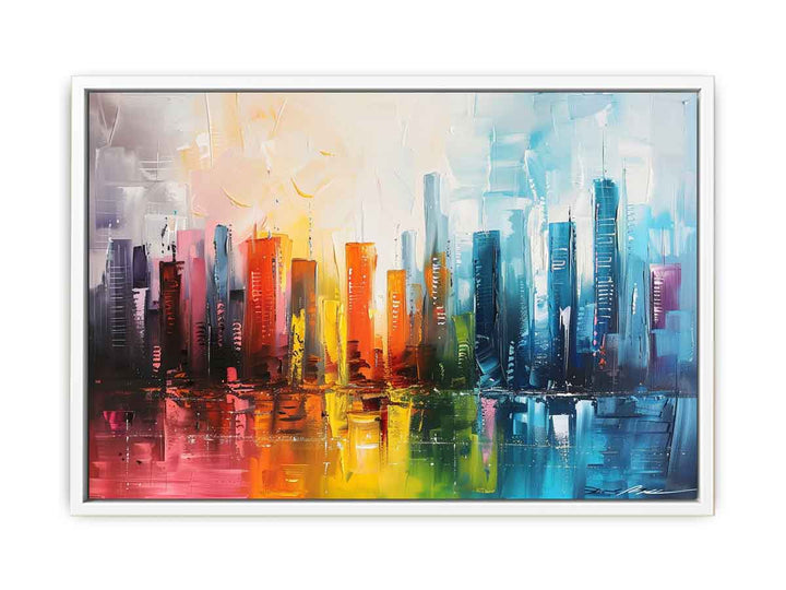 Modern Abstract City Painting