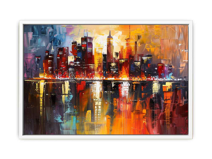 Modern Abstract City Painting