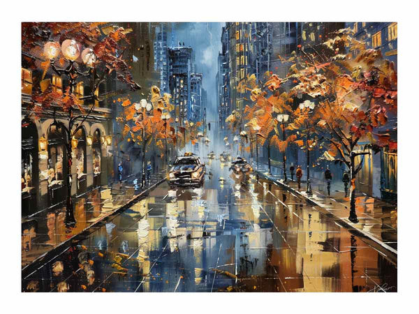  Modern City Street Painting Art Print