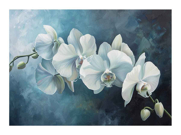 White Orchid  Painting Art Print