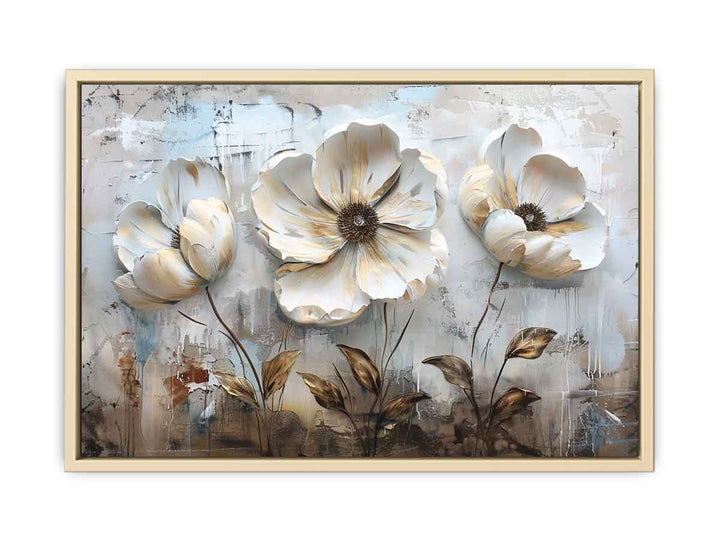 Heavy Texture Flower Knife Painting framed Print