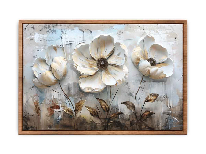 Heavy Texture Flower Knife Painting framed Print