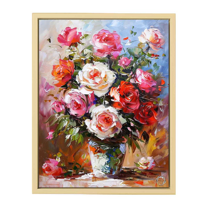 Flower in a Vase Canvas Painting framed Print