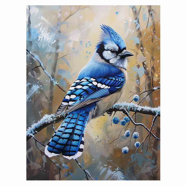 Jay  Blue  Bird Painting Art Print