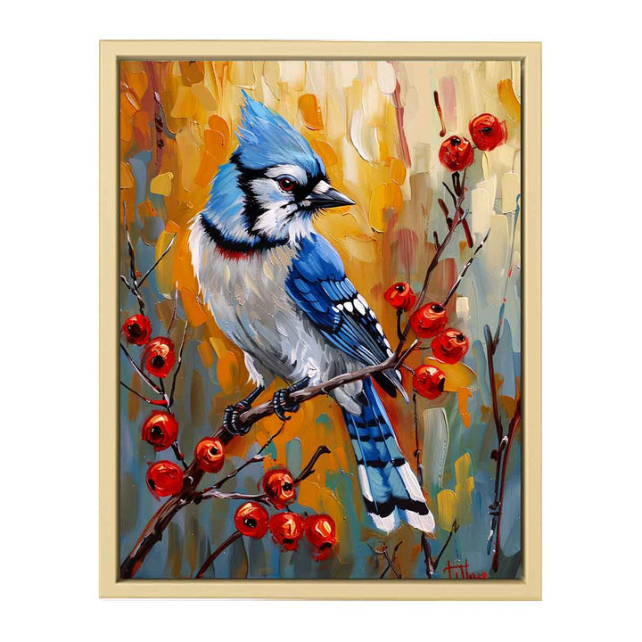 Blue Jay Painting framed Print