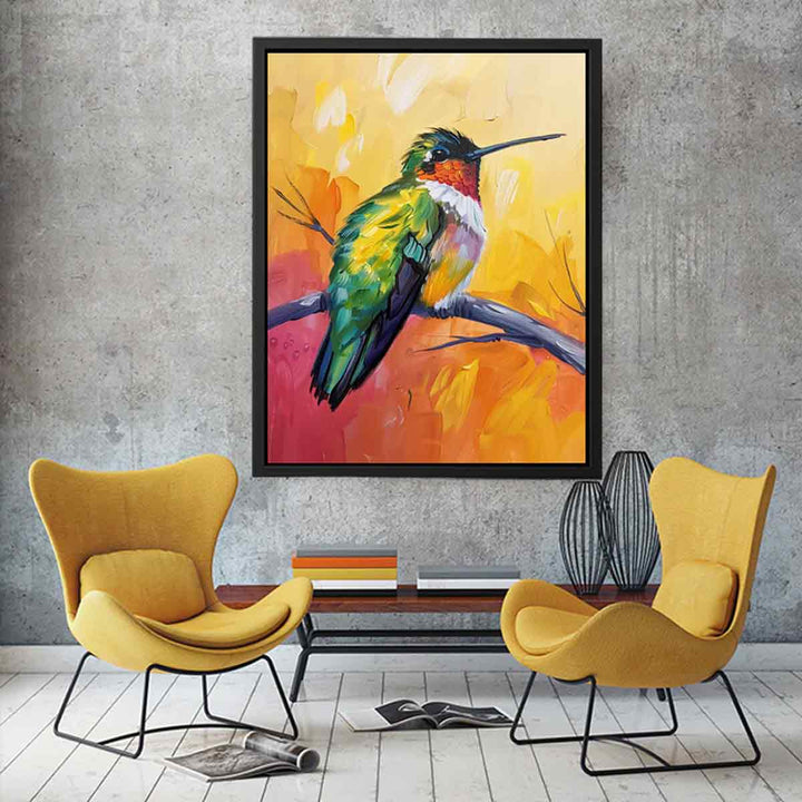 Humming Bird Painting  canvas Print
