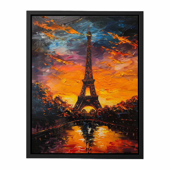 Eiffel Tower Sunset Painting