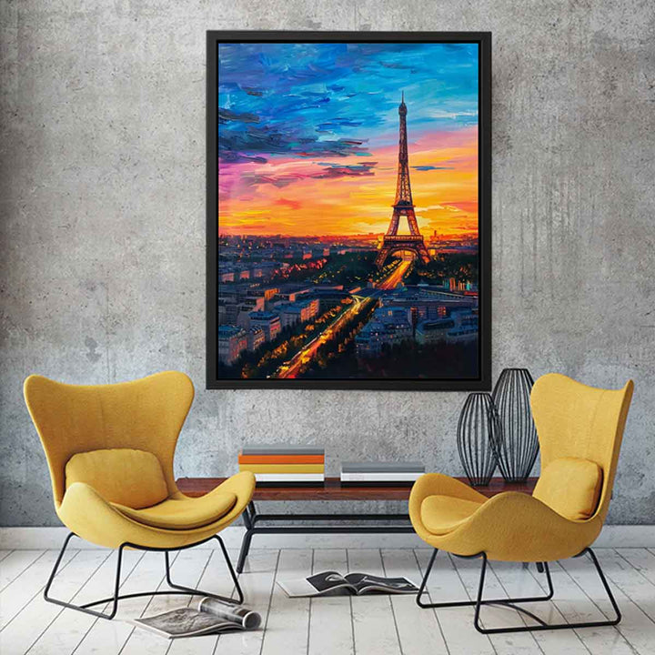 Eiffel Tower Painting canvas Print