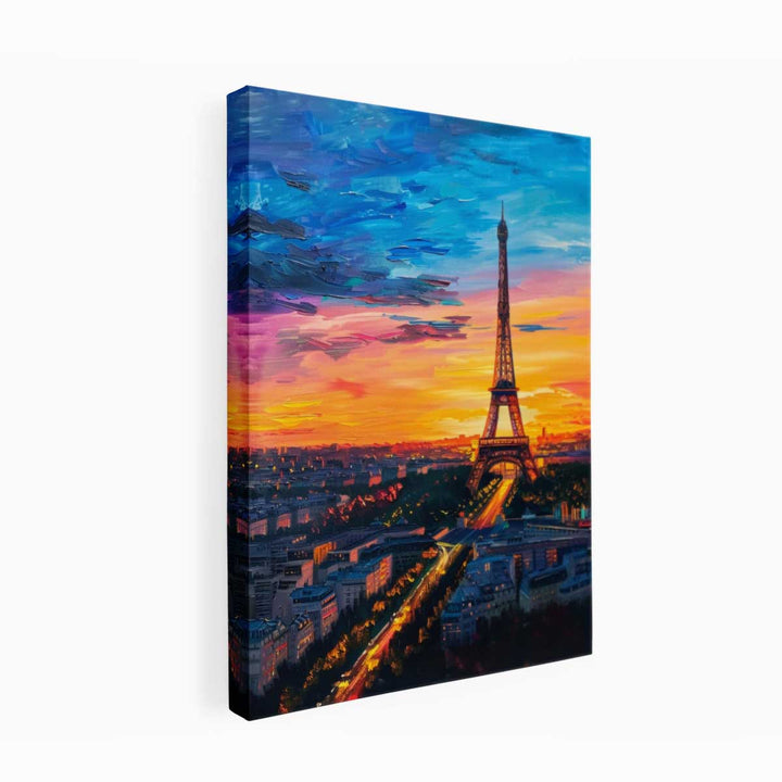 Eiffel Tower Painting canvas Print
