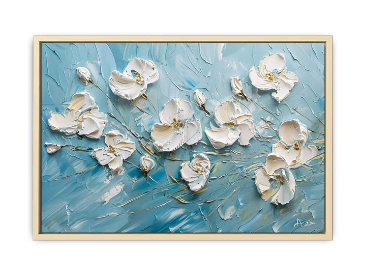 White Flower  Painting framed Print