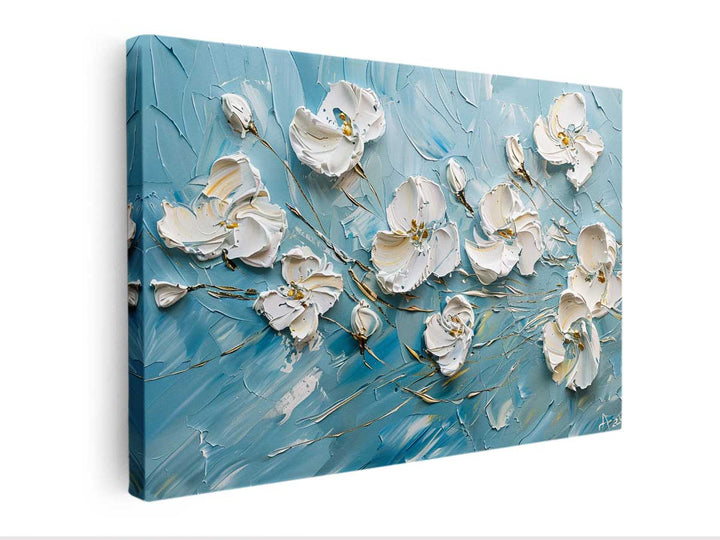 White Flower  Painting canvas Print