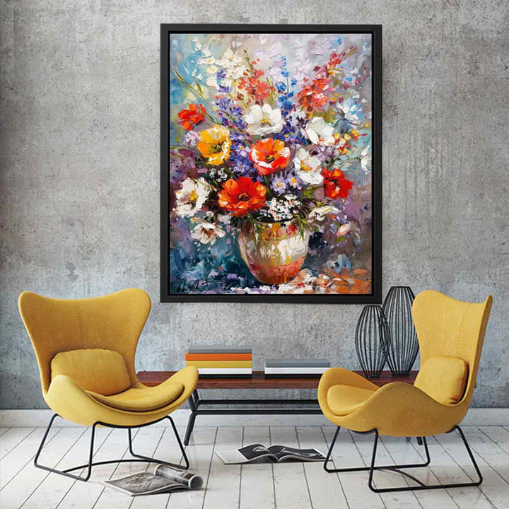 Flowers Knife Painting canvas Print