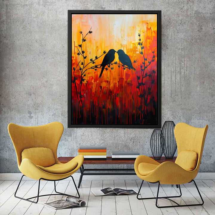 Love Birds  Painting canvas Print