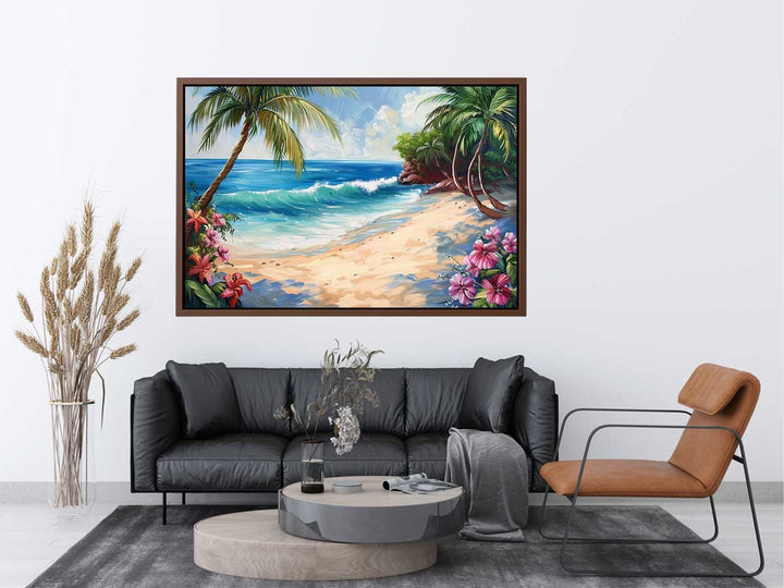 Tropical Beach Painting Art Print