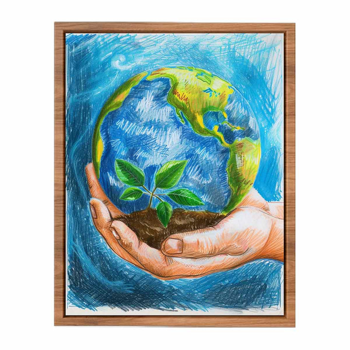 Save Earth Painting framed Print