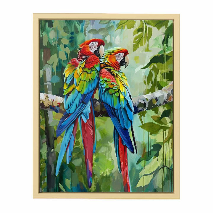 Parot Love Birds  framed Print
