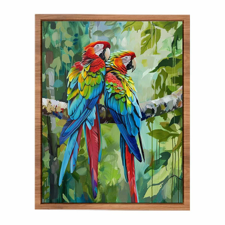 Parot Love Birds  framed Print